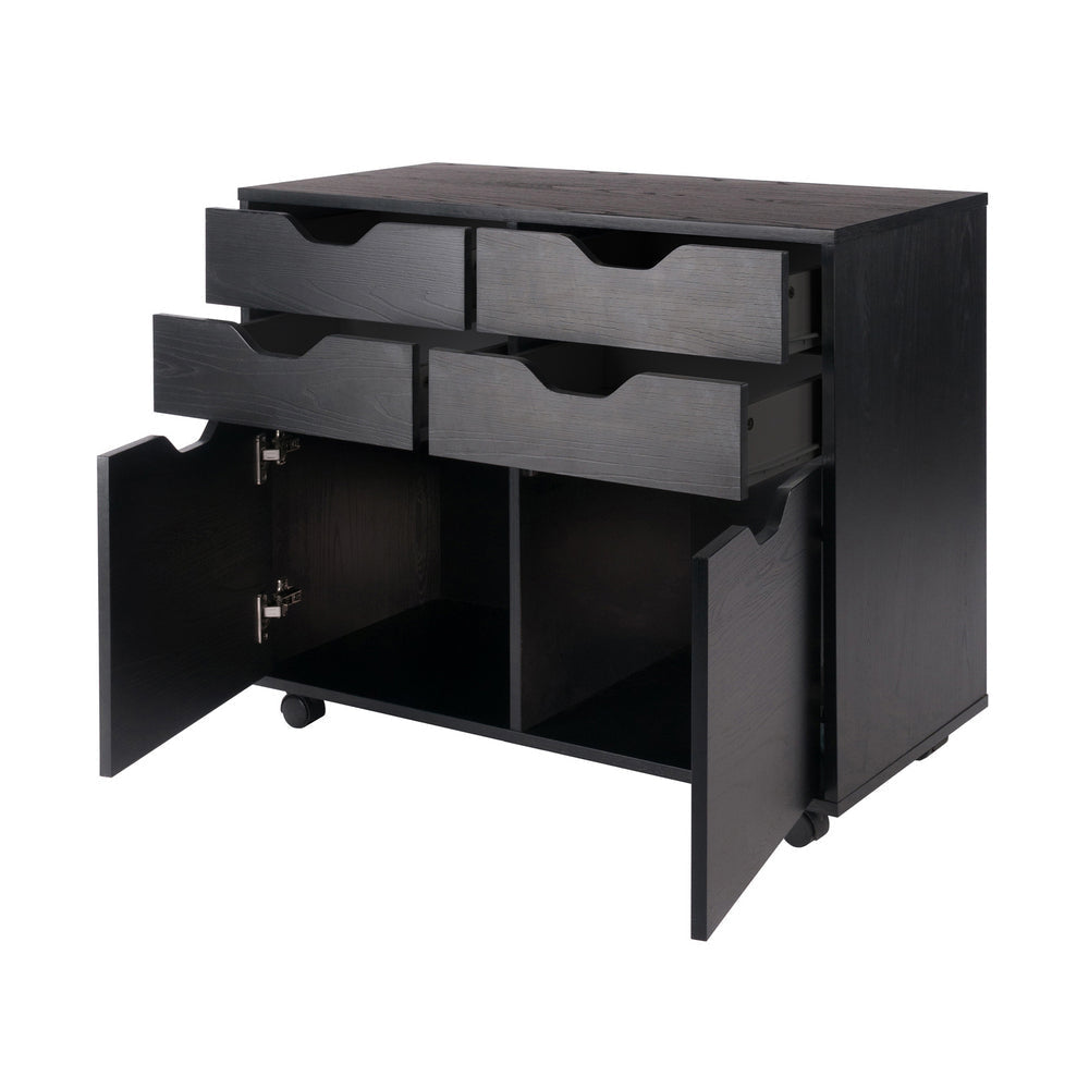 Halifax 2-Door 4-Drawer Mobile Cabinet Black WIN-20622