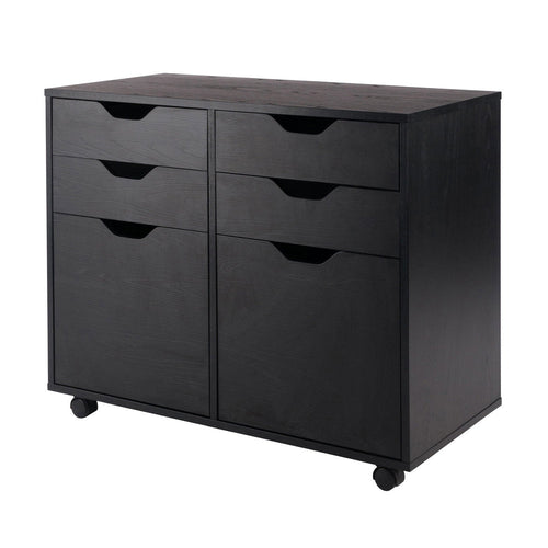 Halifax 2-Door, 4-Drawer Mobile Cabinet, Black