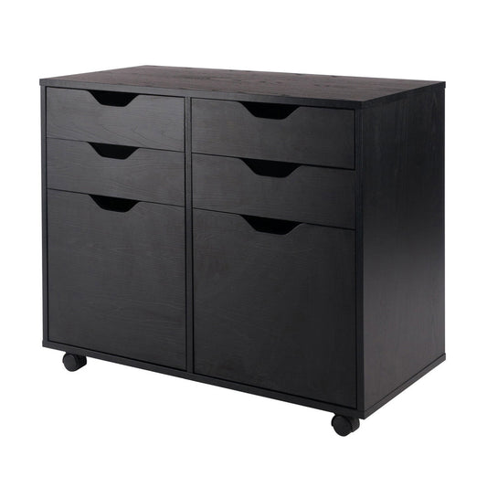 Halifax 2-Door, 4-Drawer Mobile Cabinet, Black