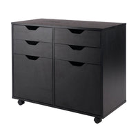 Halifax 2-Door, 4-Drawer Mobile Cabinet, Black
