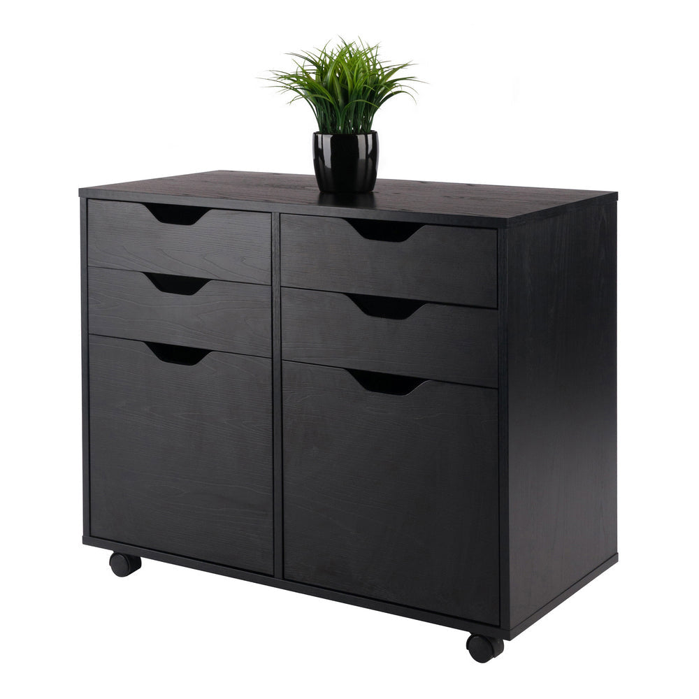 Halifax 2-Door 4-Drawer Mobile Cabinet Black WIN-20622