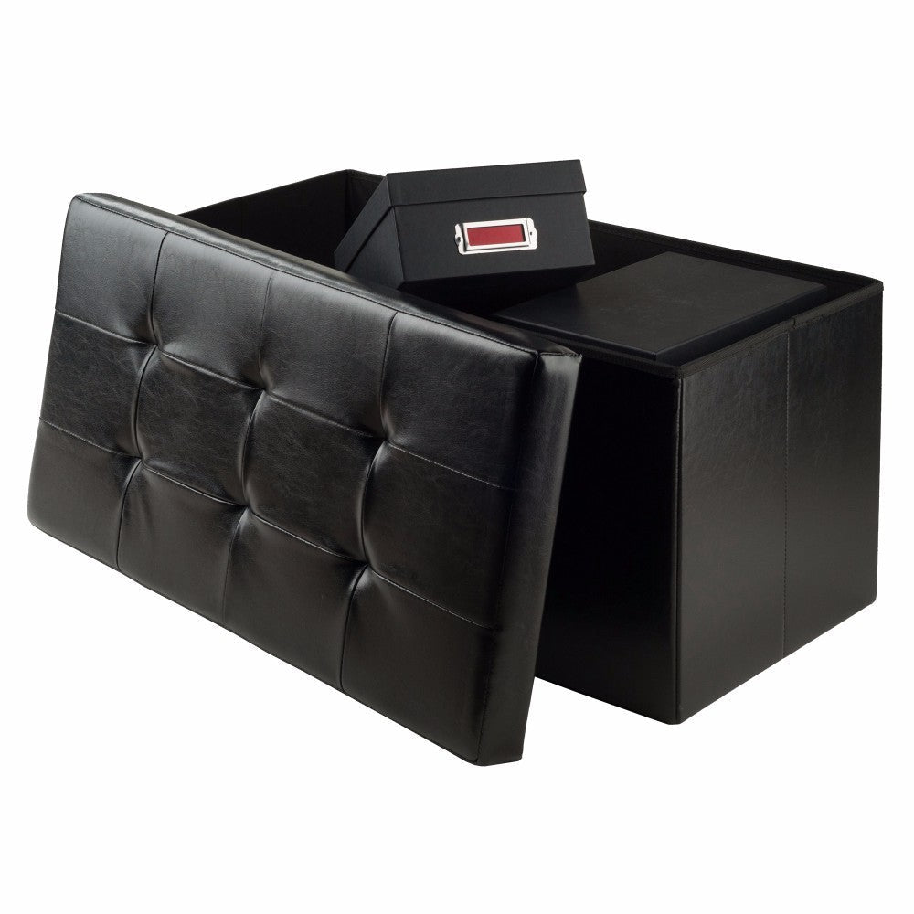 Ashford Rectangular Storage Ottoman Black WIN-20627