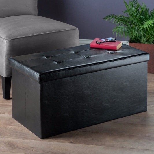 Ashford Rectangular Storage Ottoman, Black