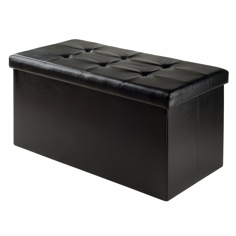 Ashford Rectangular Storage Ottoman, Black 