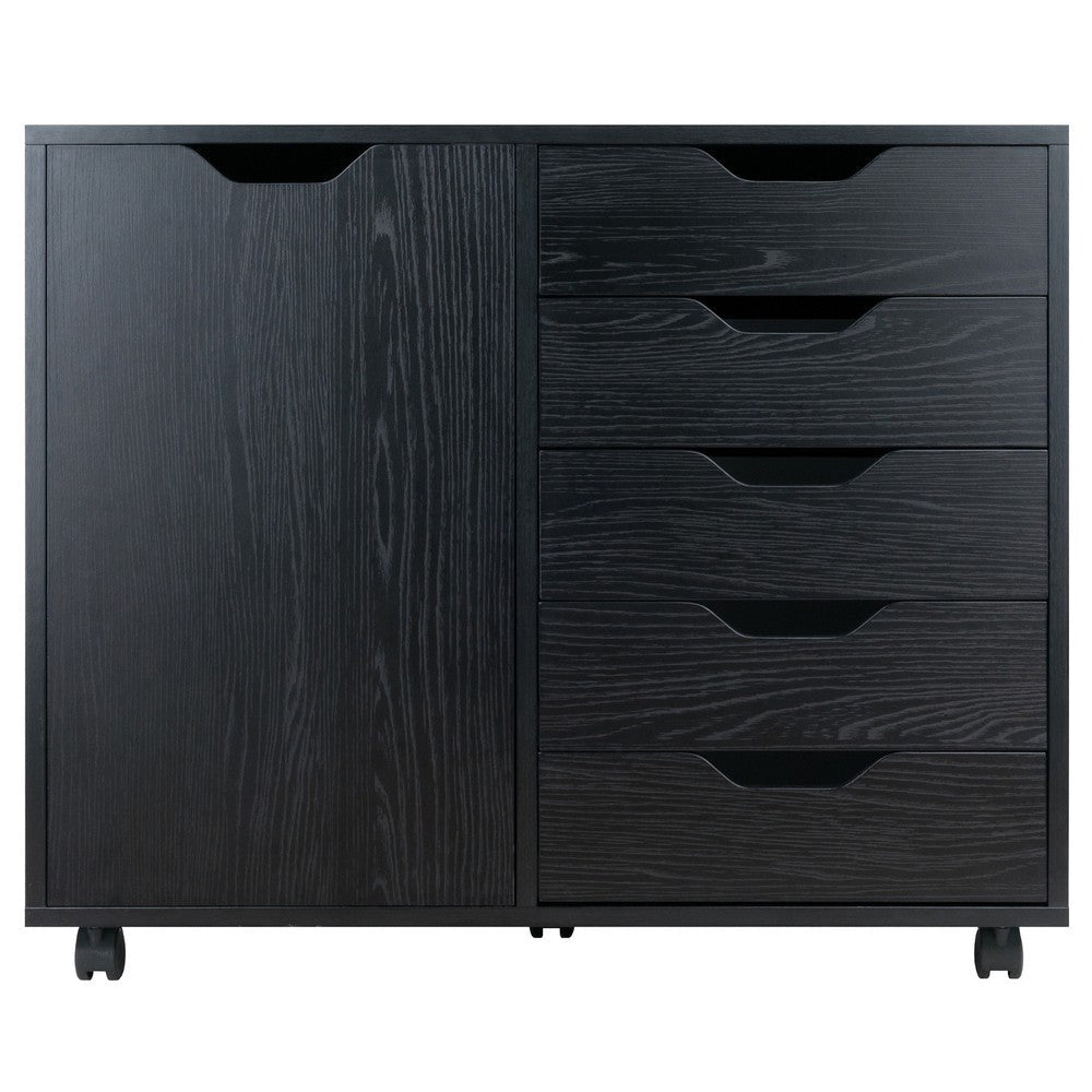 Halifax 5-Drawer Side Storage Mobile Cabinet Black WIN-20630