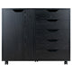 Halifax 5-Drawer Side Storage Mobile Cabinet Black WIN-20630