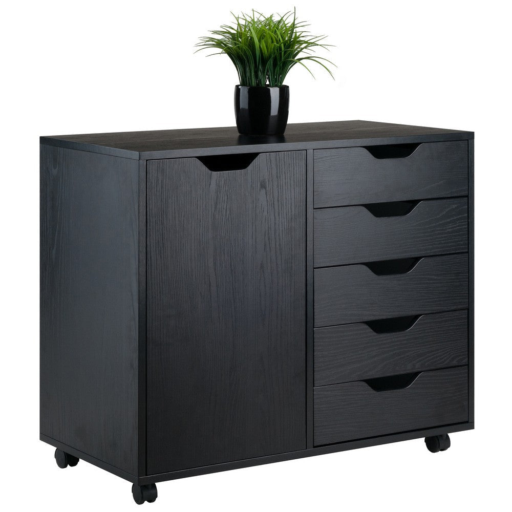 Halifax 5-Drawer Side Storage Mobile Cabinet Black WIN-20630