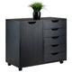 Halifax 5-Drawer Side Storage Mobile Cabinet Black WIN-20630