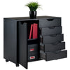 Halifax 5-Drawer Side Storage Mobile Cabinet Black WIN-20630