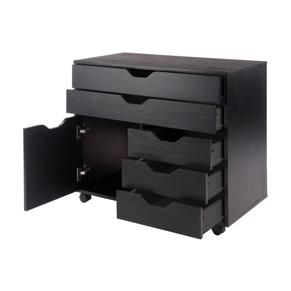 Halifax 3-Section Multi-Storage Mobile Cabinet Black WIN-20633