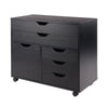 Halifax 3-Section Multi-Storage Mobile Cabinet, Black
