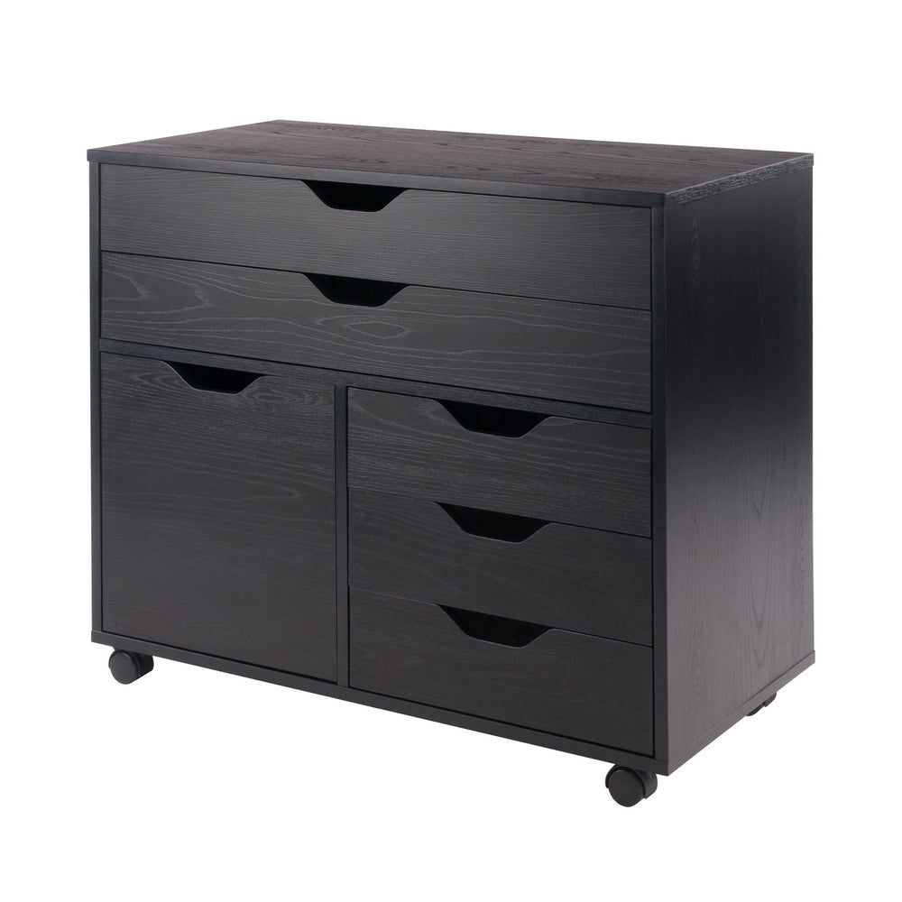 Halifax 3-Section Multi-Storage Mobile Cabinet, Black