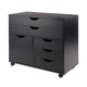 Halifax 3-Section Multi-Storage Mobile Cabinet, Black