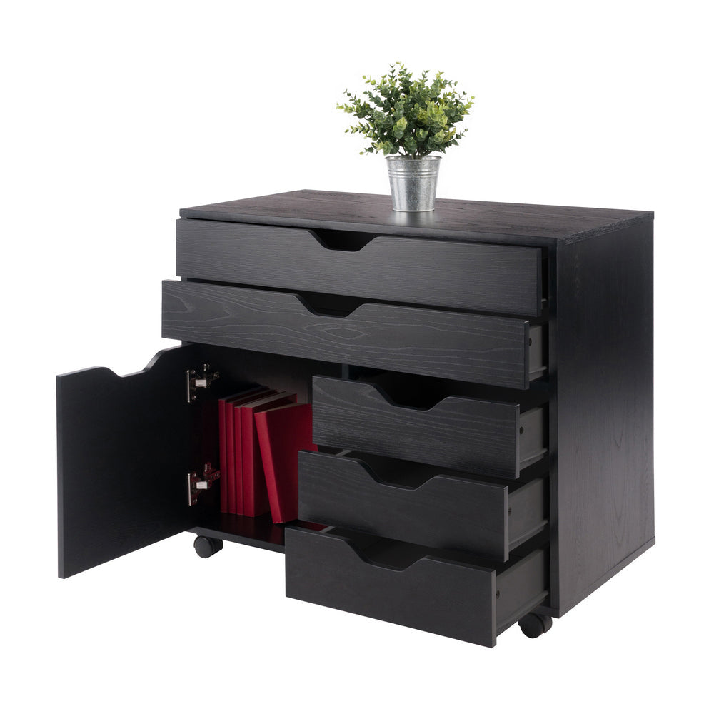 Halifax 3-Section Multi-Storage Mobile Cabinet Black WIN-20633