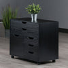 Halifax 3-Section Multi-Storage Mobile Cabinet, Black