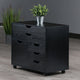 Halifax 3-Section Multi-Storage Mobile Cabinet, Black