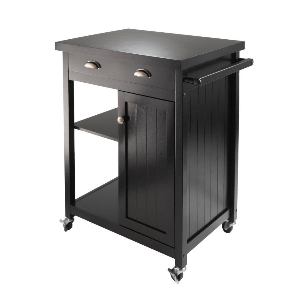 Timber Kitchen Cart, Black