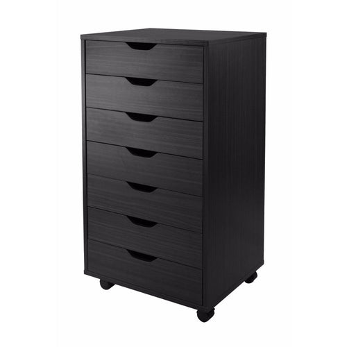 Halifax 7-Drawer Mobile Cabinet, Black