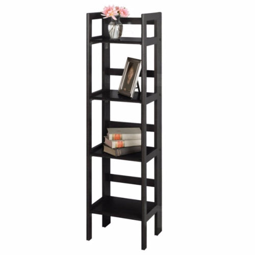 Terry 4-Tier Foldable Shelf, Narrow, Black