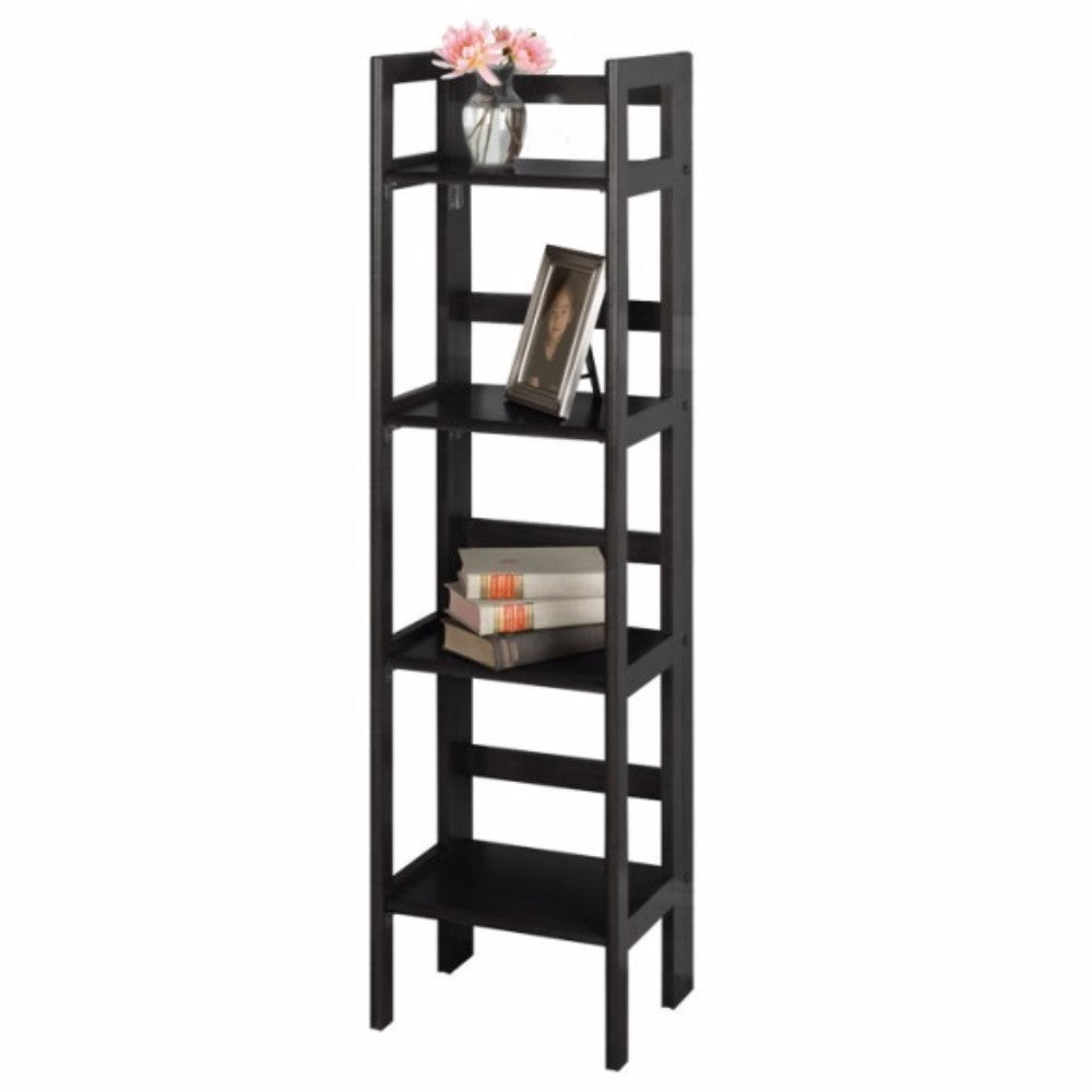 Terry 4-Tier Foldable Shelf, Narrow, Black