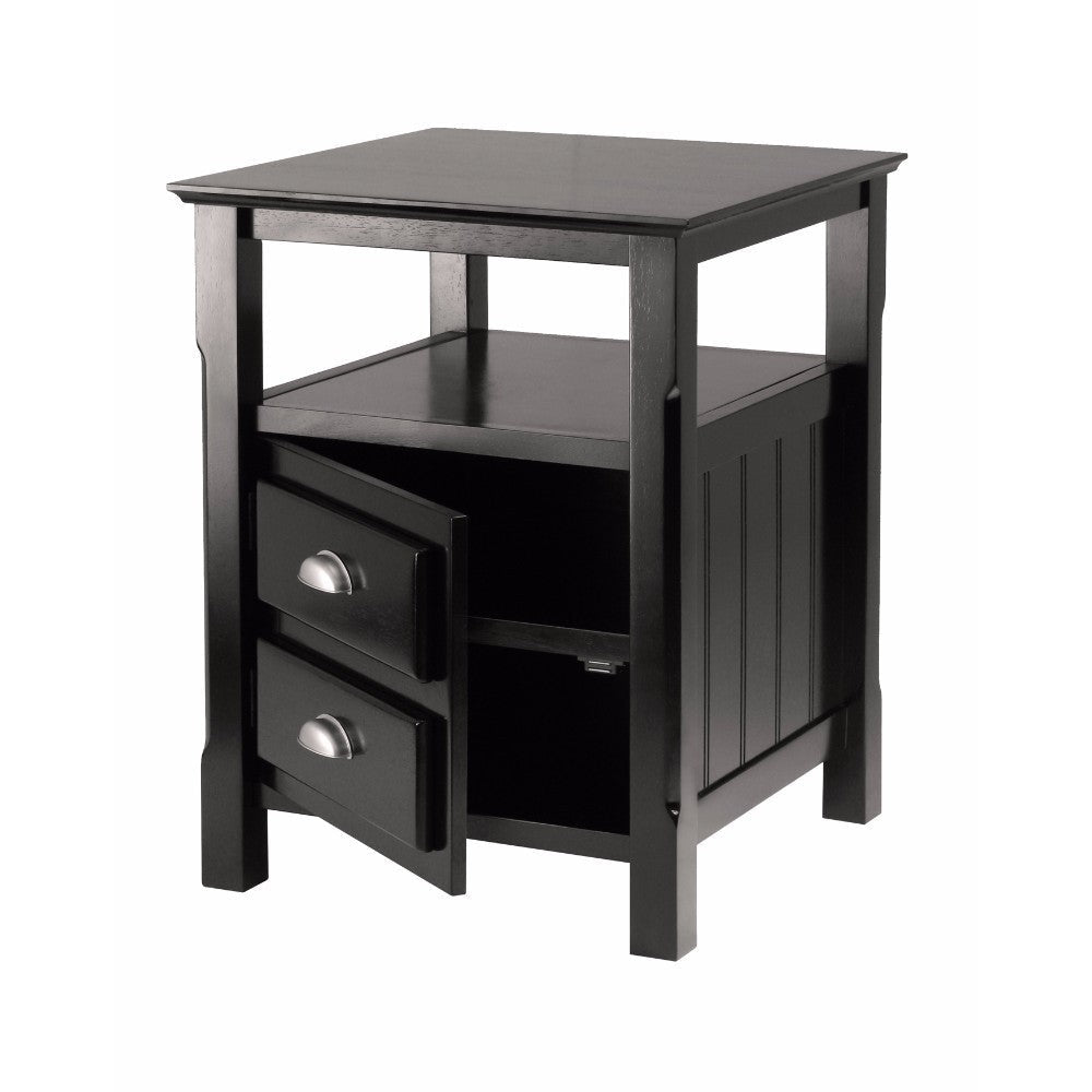 Timber Accent Table Nightstand Black WIN-20920