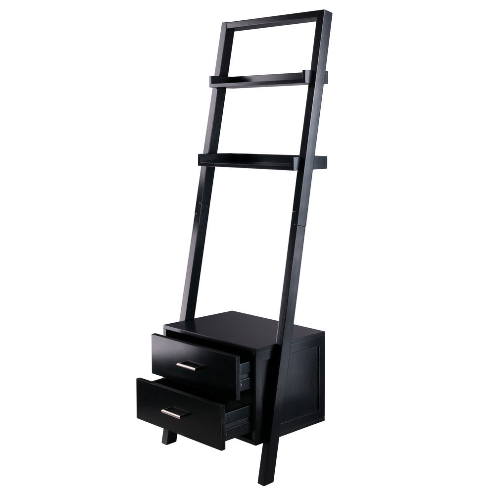 Bellamy 2-Drawer Leaning Shelf Black WIN-29522