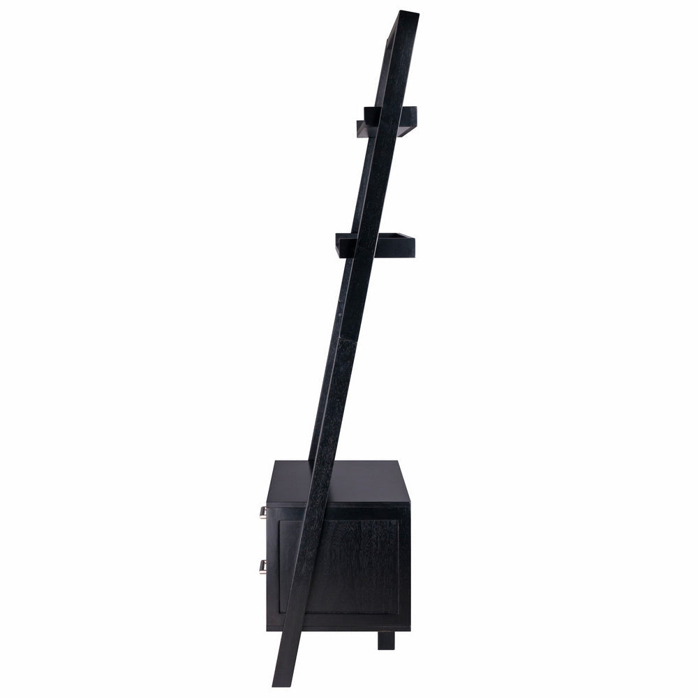 Bellamy 2-Drawer Leaning Shelf Black WIN-29522