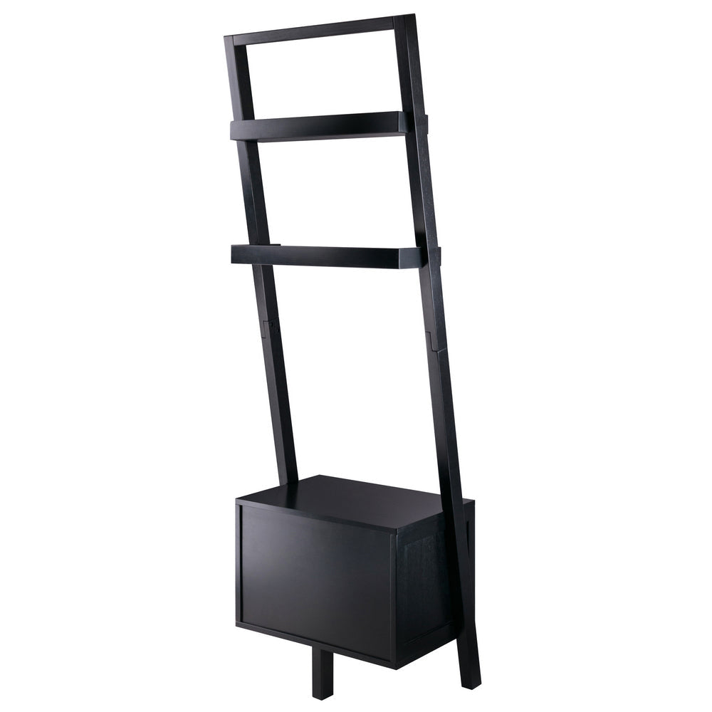 Bellamy 2-Drawer Leaning Shelf Black WIN-29522