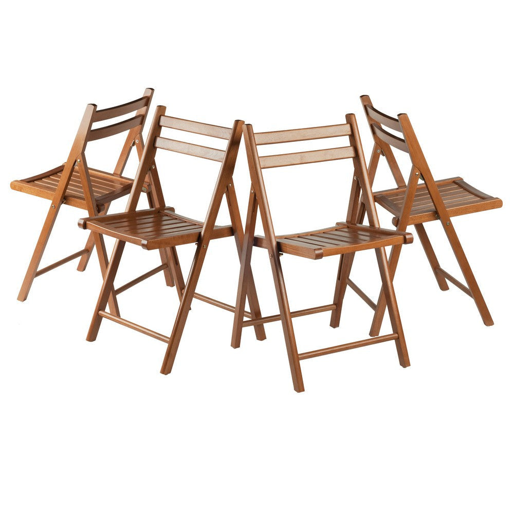 Robin 4-Pc Folding Chair Set Teak WIN-33415