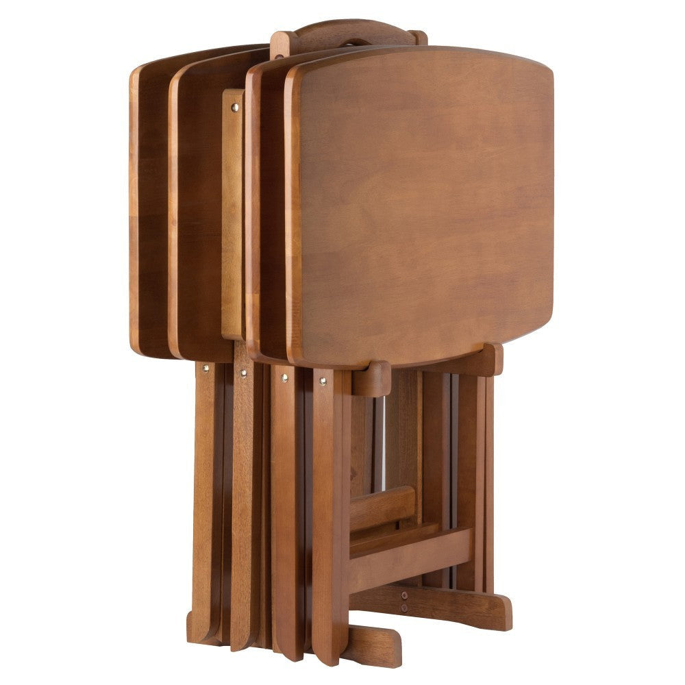 Dylan 5-Pc Oversized Snack Table Set Teak WIN-33517