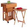 Sophia 5-Pc Snack Table Set Drop Leaf Top Teak WIN-33720