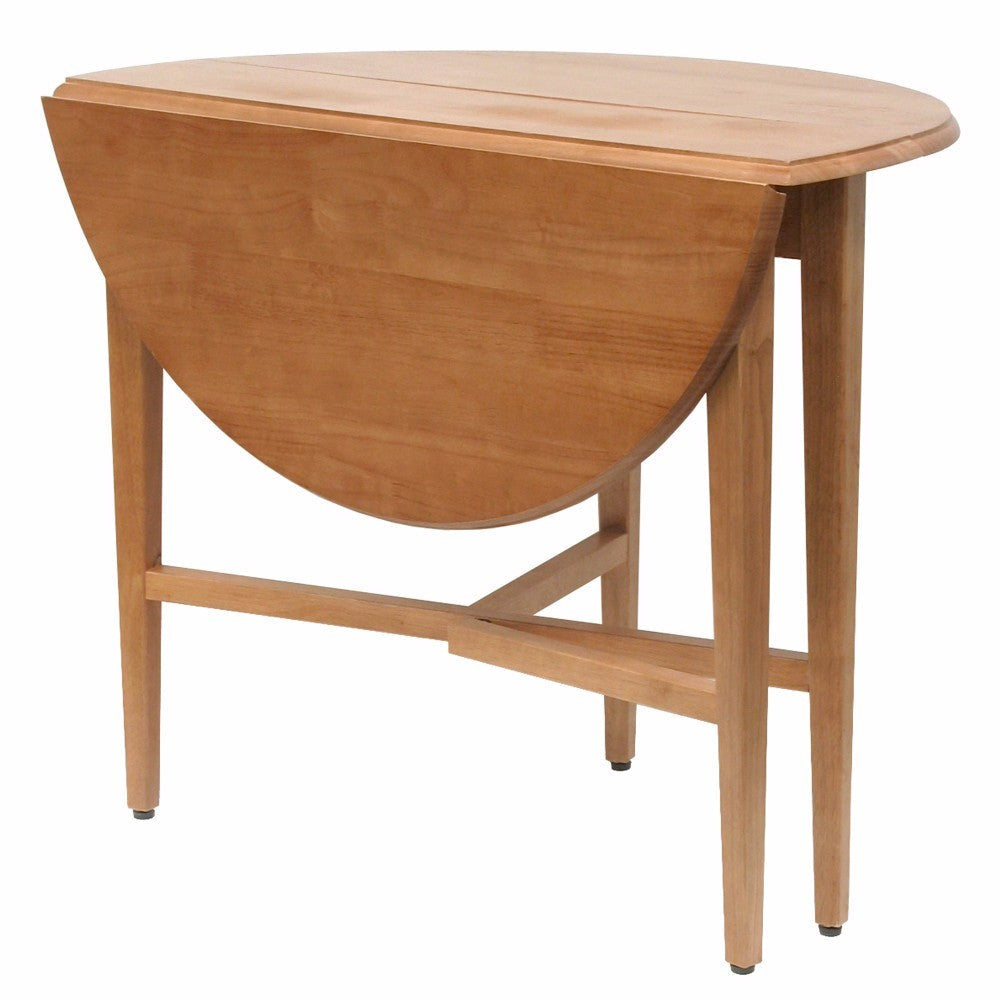 Hannah Double Drop Leaf Round Dining Table Light Oak WIN-34942