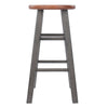 Ivy Counter Stool Rustic Gray and Teak WIN-36224