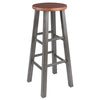 Ivy Bar Stool, Rustic Gray and Teak