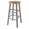 Huxton 2-Pc Counter Stool Set Oyster Gray and Teak WIN-36624