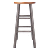 Huxton 2-Pc Counter Stool Set Oyster Gray and Teak WIN-36624