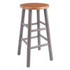 Huxton 2-Pc Counter Stool Set Oyster Gray and Teak WIN-36624