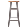 Huxton 2-Pc Bar Stool Set Oyster Gray and Teak WIN-36630