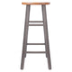 Huxton 2-Pc Bar Stool Set Oyster Gray and Teak WIN-36630