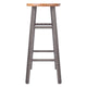 Huxton 2-Pc Bar Stool Set Oyster Gray and Teak WIN-36630