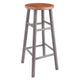 Huxton 2-Pc Bar Stool Set Oyster Gray and Teak WIN-36630