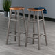 Huxton 2-Pc Bar Stool Set Oyster Gray and Teak WIN-36630