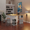 Huxton 2-Pc Bar Stool Set, Oyster Gray and Teak