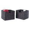 Melanie 2-Pc Foldable Woven Fiber Basket Set Chocolate WIN-38209