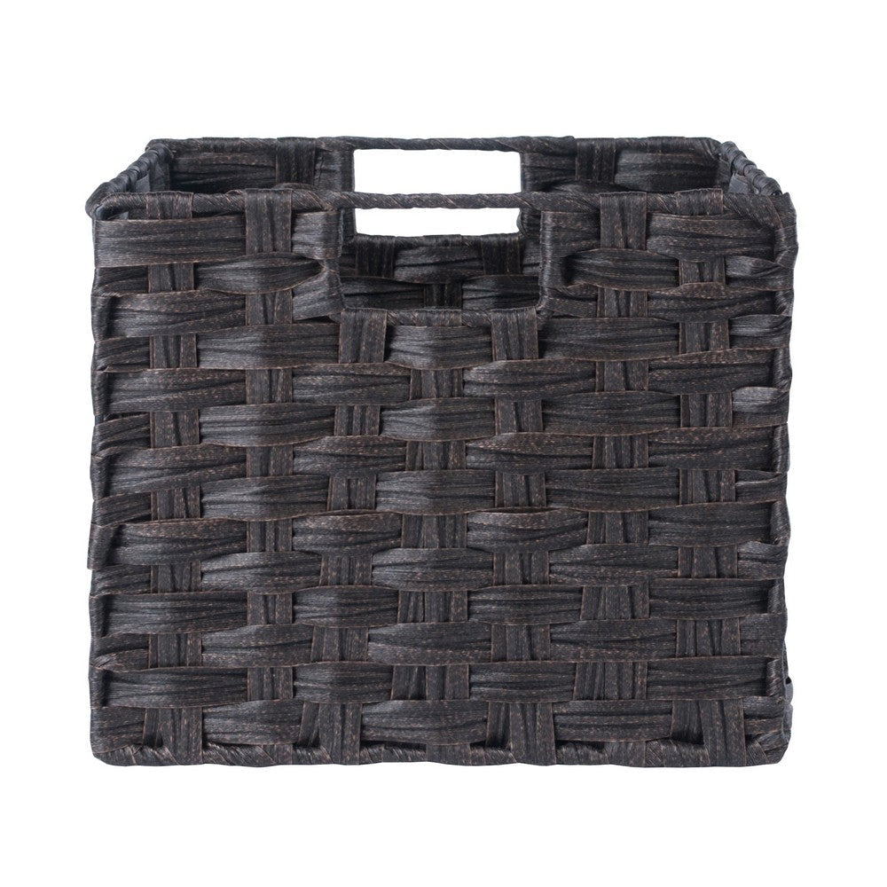 Melanie 3-Pc Foldable Woven Fiber Basket Set Chocolate