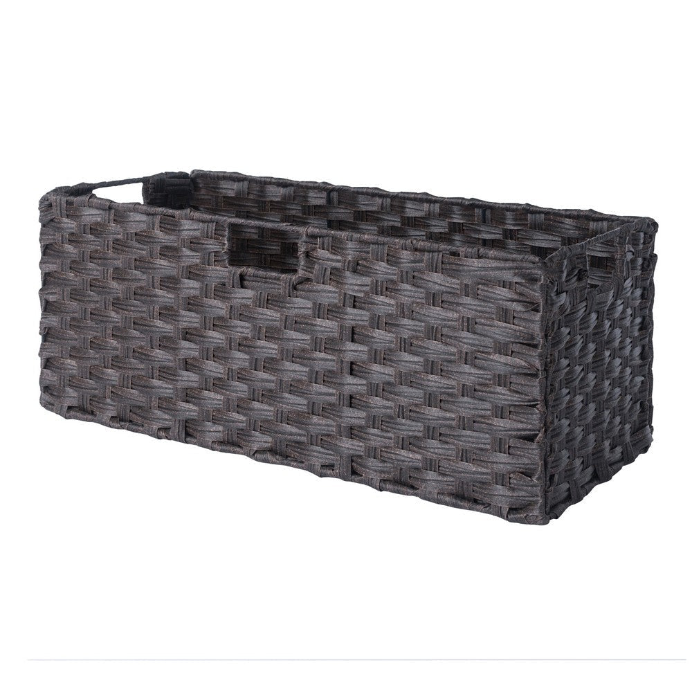 Melanie 3-Pc Foldable Woven Fiber Basket Set Chocolate