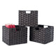 Melanie 3-Pc Foldable Woven Fiber Basket Set Chocolate