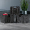 Melanie 3-Pc Foldable Woven Fiber Basket Set Chocolate