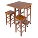 Suzanne 3-Pc Space Saver with Tuck-away Stools Teak WIN-39330