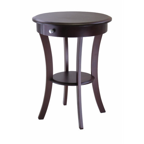 Sasha Round Accent Table, Cappuccino